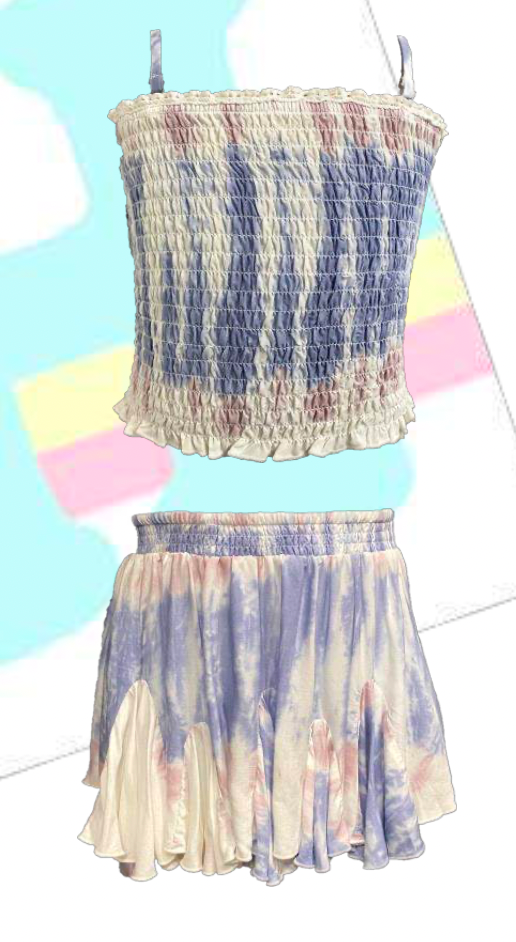 Blue/Lavender Skirt Set