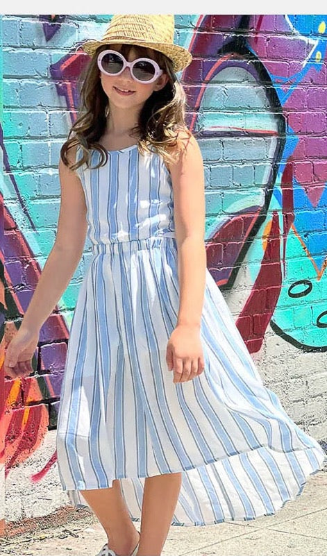 Hi-lo striped dress