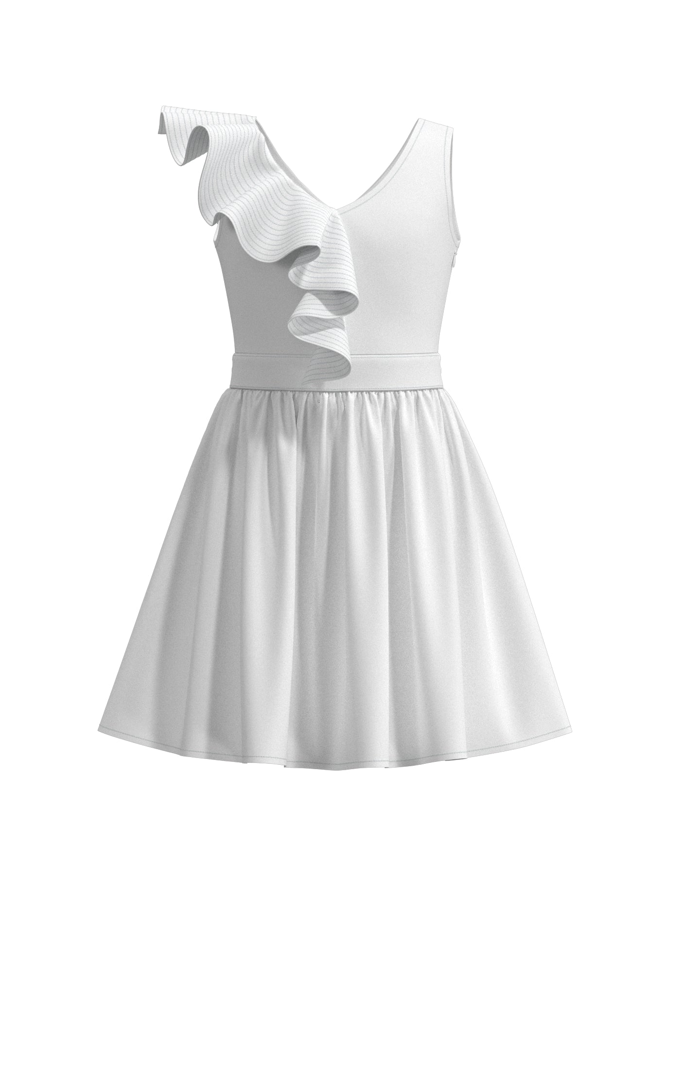 White Ruffle Dress